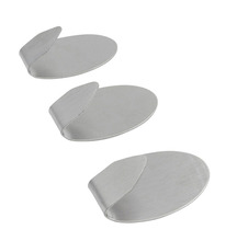 Krog selvklæbende 37 mm børstet stål 3 stk.